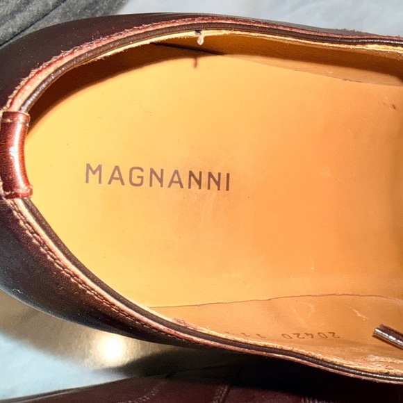 Magnanni Reko Medallion Toe Derby Shoes Brown Leather 11.5M Made in Spain-20420 - Picture 15 of 16